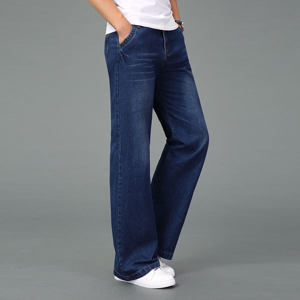 

new men's 2019 autumn and winter wide-leg jeans casual trousers, Blue