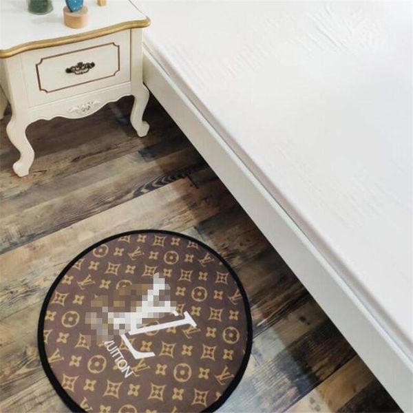 

60*60 round pattern home mats ins fashion printed bedroom mat trendy non-slip thicken pattern bathroom mat