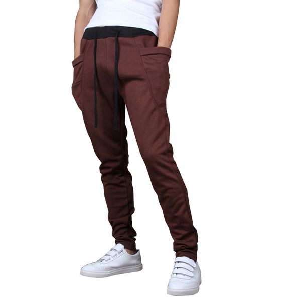 

helisopus men jogger pants with big pocket harem pants men's casual summer sweatpants, Black