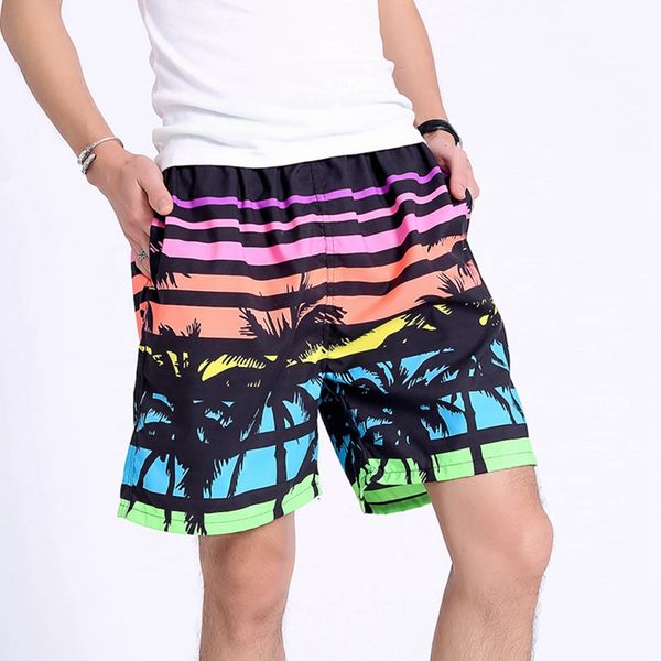 

men's shorts summer beach men fashion leisure loose coconut tree printed 4xl large size colorful quick drying surfing, White;black