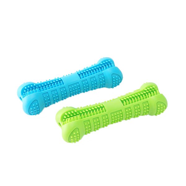 

bone shape silicone dog toothbrush cleaning brush to remove bad breath and tartar dog cleaning massager training toy chewing to increase pet