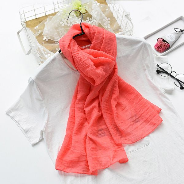 

pure color women cotton scarf soft muslim hijab solid linen shawl spring summer wrap headband candy silk scarves