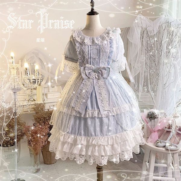 

original sweet lolita dress summer kawaii girl fresh lace bowknot o-neck victorian dress retro gothic lolita op loli cos, Black;red