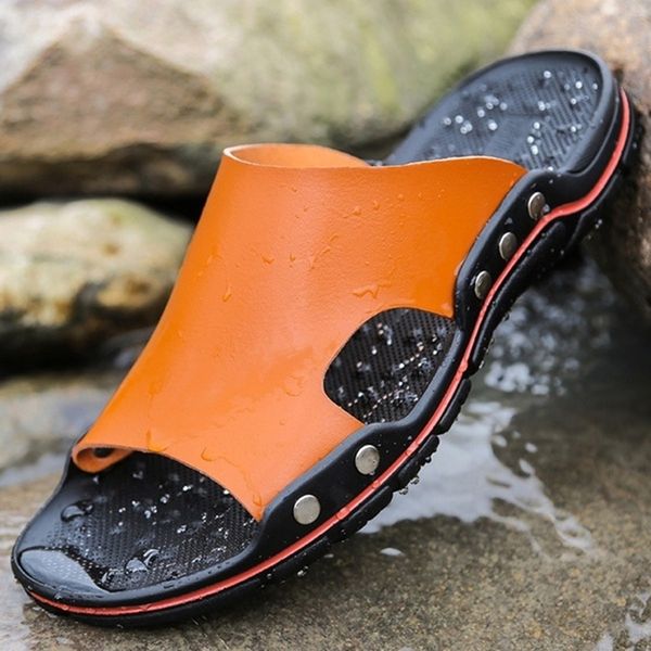 

gaoke 2020 новое лето cool water вьетнамки мужчины высокого качества мягкий массаж пляж мода тапочки человек повседневная обувь, Black