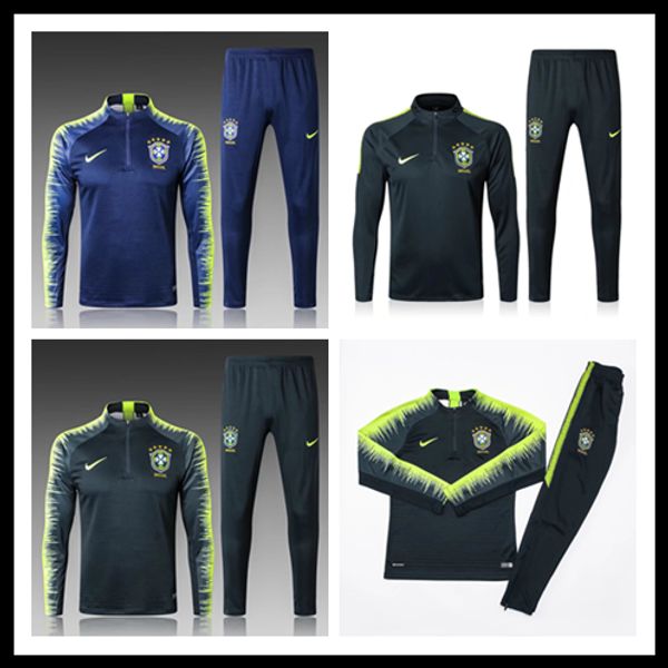 

2019 brazil track uit training uit uniform hirt chandal pogba track uit urvetement long leeve tight pant with half zipper