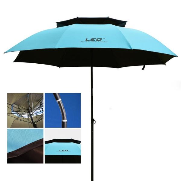 

outdoor camping fishing umbrella 2-2.2m universal rain-proof sunscreen beach rest angling anti-uv sunshade awning