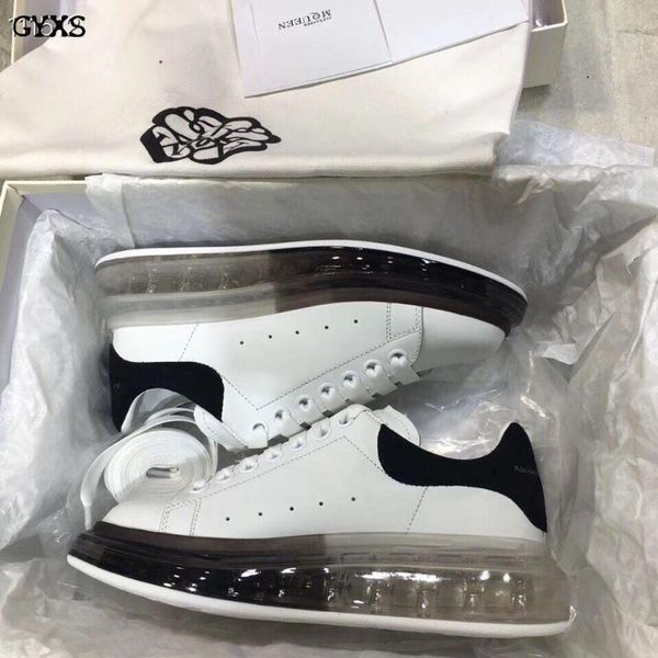 

men's shoes 2020 famous men's flat-bottom jelly bottom breathable white shoes casual natural leather large, Black