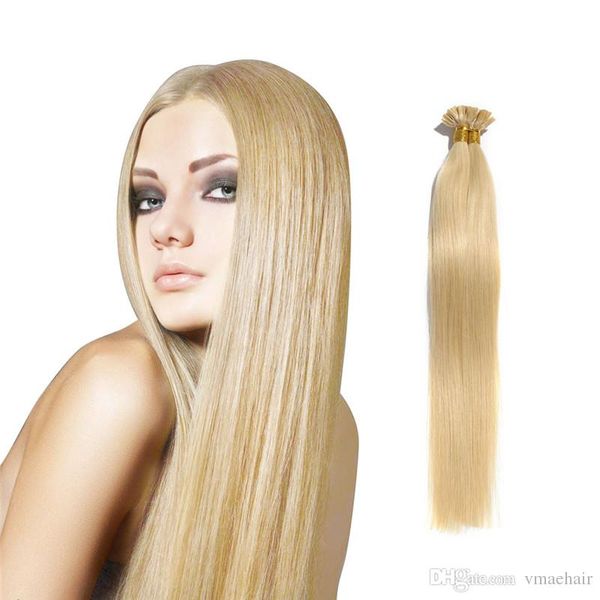 VMAE indiana russo 0,5 g Strand 100g Duplo Drawn # 1B # 613 de Straight Nail queratina Bonded U Dica Virgin Remy extensão do cabelo humano