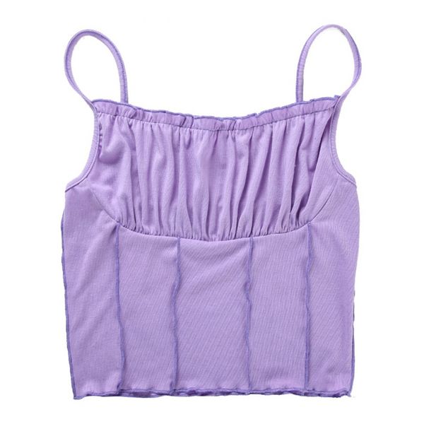 

2019 summer camisole women's slim short jacket strapless collar camisole, White