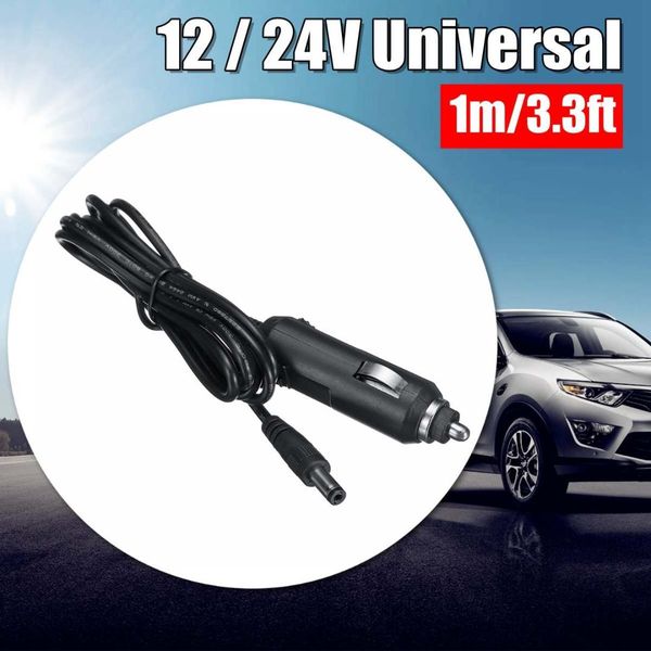 

car cigarette lighter plug cable 1m/2m/3m 12v portable dc 5.5mm*2.5mm male connector car charger extension cable socket cord