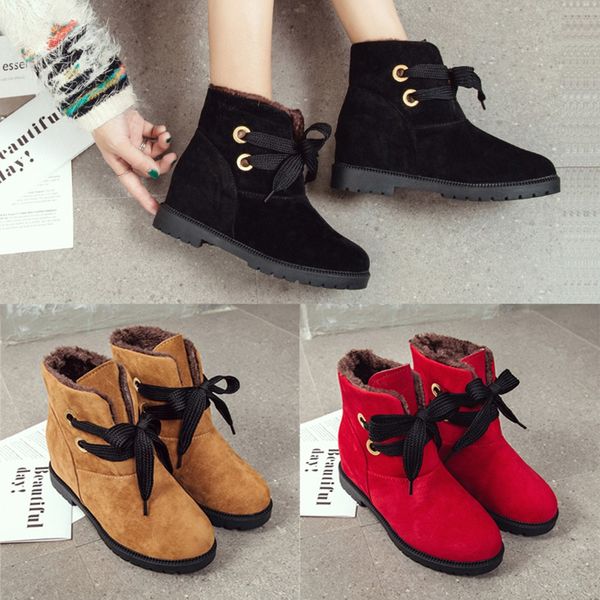 

women's suede velvet warm boots snow boots cotton ankle shoes snow women nice ankle for women winter, Black