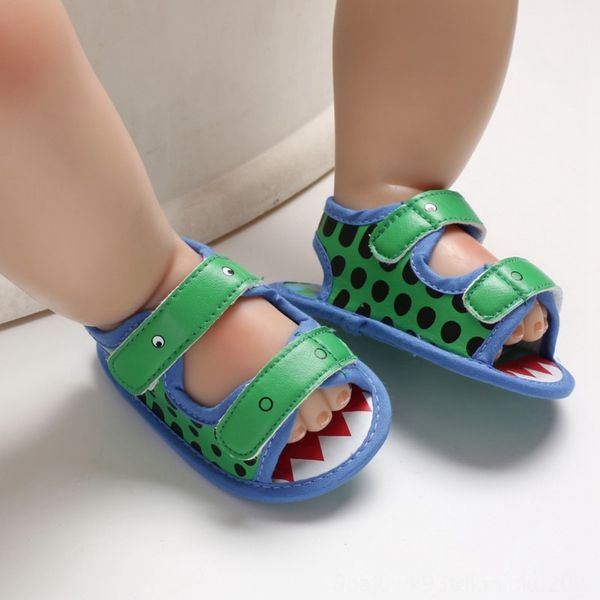 

summer newborn baby boy kinder infant newborn baby girl sandals shoes boy crocodile printing prewalker sandals single shoes 018m, Black;red