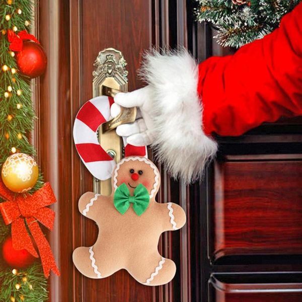 

christmas door handle pendent biscuits shaped non-woven fabric hanging ornaments xmas new year
