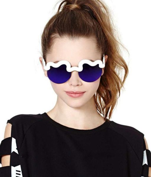 

хлопок облака волны womenmen танцующий солнцезащитные очки матовый мягкий материал полурамка вс очки светоотражающие цвета объектива, White;black