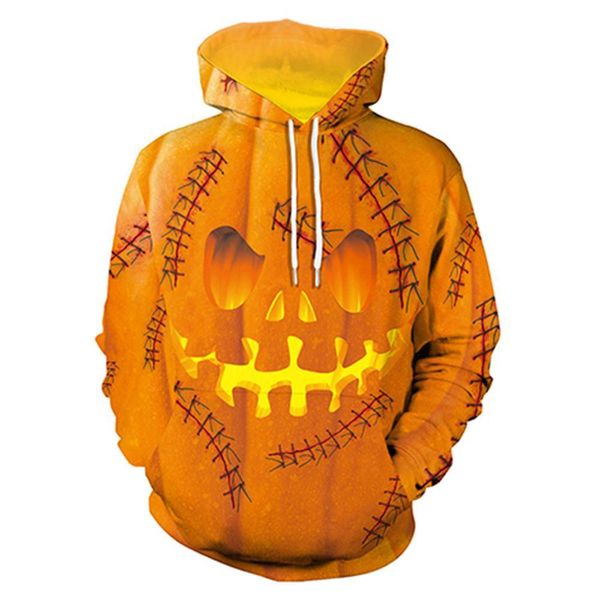 

halloween hoodie pumpkin king skull print scary sweatshirts streetwear funny skeleton hoody men women hoodie casual pullover, Black
