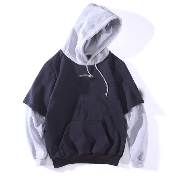 

с логотип высокого качества мужчины поддельные twopiece балахон случайных спорта дышащий свитер дизайнер новый прилив бренда балахон autumnw, Black