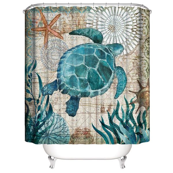 

sea turtles bathroom polyester shower curtain waterproof bath curtain bathroom accessories myding
