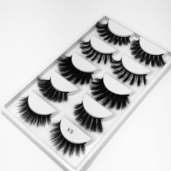 

new 5 pairs multi pack 3d soft mink hair false eyelashes wispy fluffy long lashes natural eye makeup faux eye lashes