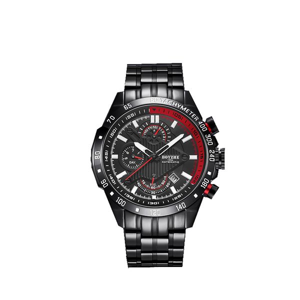 

boyzhe новая мода, fine, стали, часы пояса, спортивный стиль, деловых людей водонепроницаемый механические часы, лучший мужской подарок часы, Slivery;brown