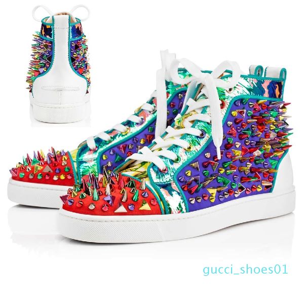 

new red bottoms sneakers for men casual women luxury mens blue crystal outdoors red bottom designer chaussures zapatillas casual shoes g01, Black