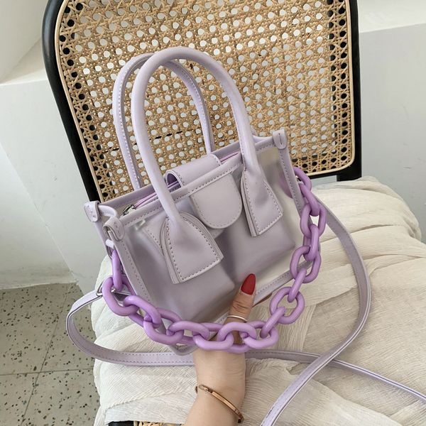 

small fresh fashion frosted transparent mother-child bag 2020 xiaxin high-grade foreign-style oblique shoulder female handbag