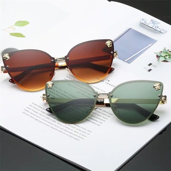 

1pcs excellent quality fashion designer sunglasses semi rimless sun glasses for mens womens eyewear sunglasses come with box 87878, White;black