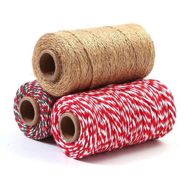 

3cps100m цвет два цвета хлопка веревки ручной двойной нити плетеные ремесленные аксессуары веревка подарок упаковка fd, Black;white