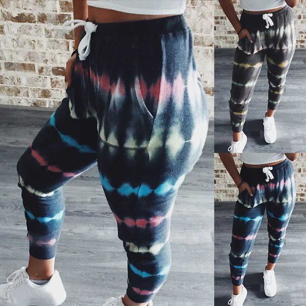 

womens tie dye pants summer women's pants sweatpants for women tie-dye aesthetic track streetwear women joggers, Black;blue