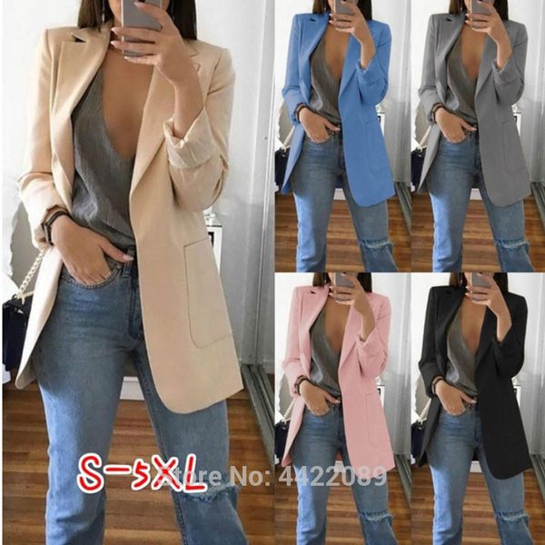 

new autumn women long sleeve cardigan jacket casual clothes suit coat outwear, Black
