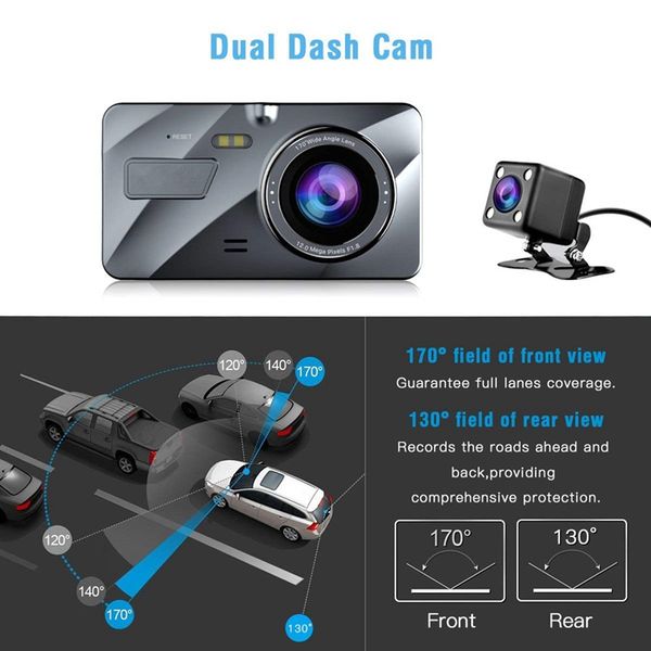 

4 inch car ips 1080p driving recorder dvr cam instrument panel camera 170Â°driving camera recorder car dvr
