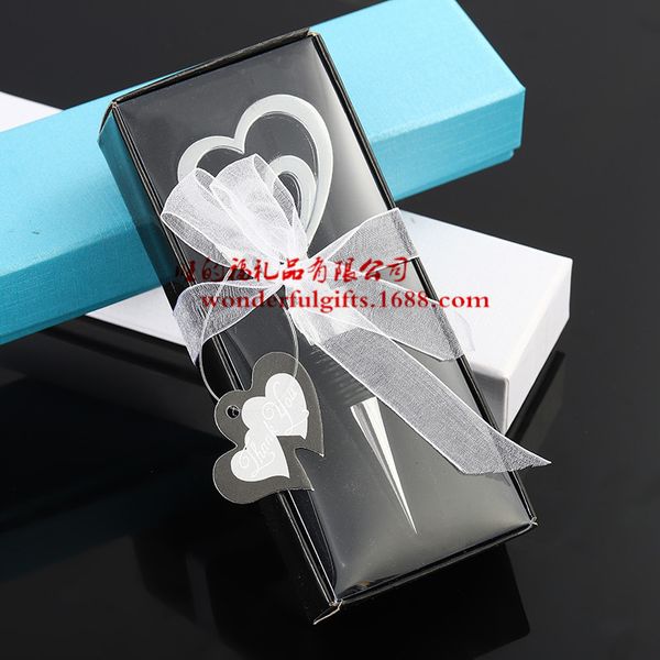 

wedding favor gifts and giveaways for guest--love theme zinc alloy double heart bottle ser party souvenir 30pcs/lot