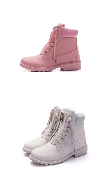 

martin boots for women fw2019 wear lace-up ankle boots for women casual flat work boots for women, Black