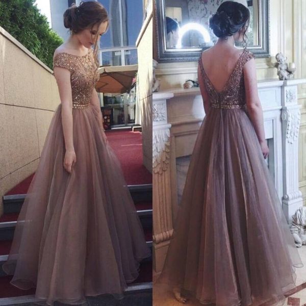 

prom dresses off the shoulder long formal party dress beads capped sleeves evening gown special occasion dress, Black