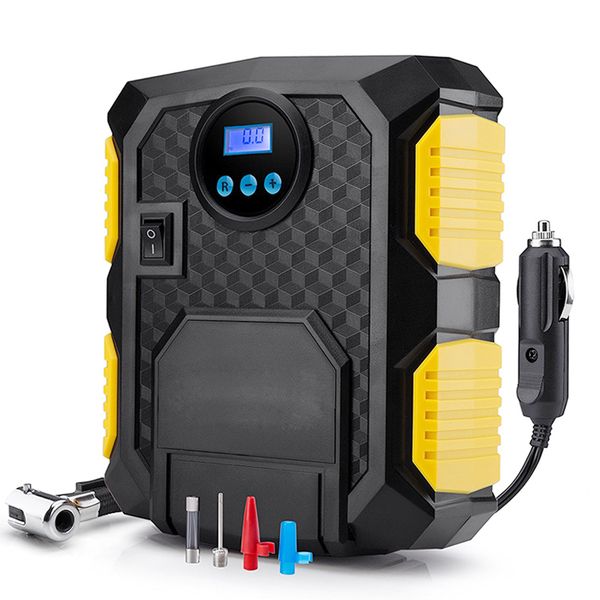

foxsur 12v 150psi portable car inflatable air pump car tyre inflator lcd digital rechargeable for auto emergency motorcycle