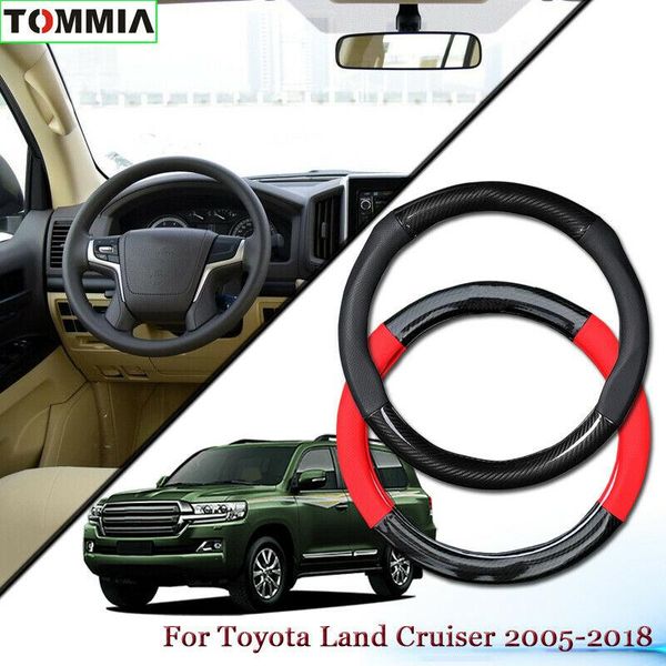 

anti-slip carbon fiber leather car steering wheel cover for toyota land cruiser