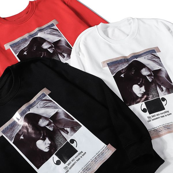 

brand mens women designer sweatshirt joint poster print sweater pullover sports casual fashion o-neck 2019 new arrival ljj98281, Black