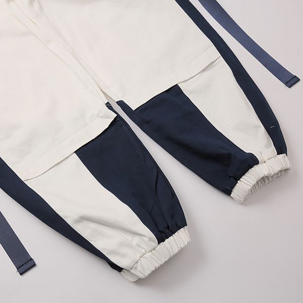 

fashion designer men trousers hiphop loose cargo pants meales casual patchwork pencli pants, Black