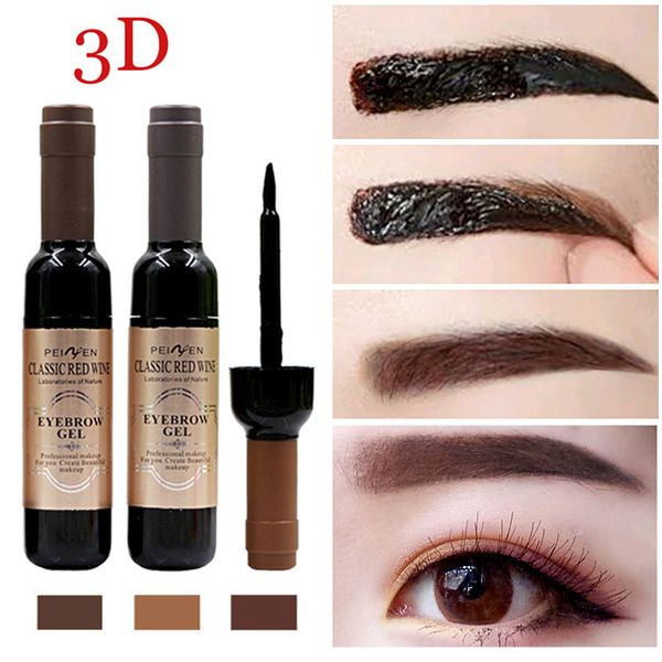 Vino rosso Peel Off Sopracciglio Tinta Waterproof Long Lasting Tattoo Gel per sopracciglia semipermanente Black Coffee Grey Classic Eye Makeup