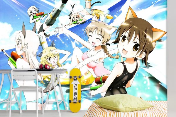 

self-adhesive] 3d strike witches 6787 japan anime wall paper mural wall print decal murals