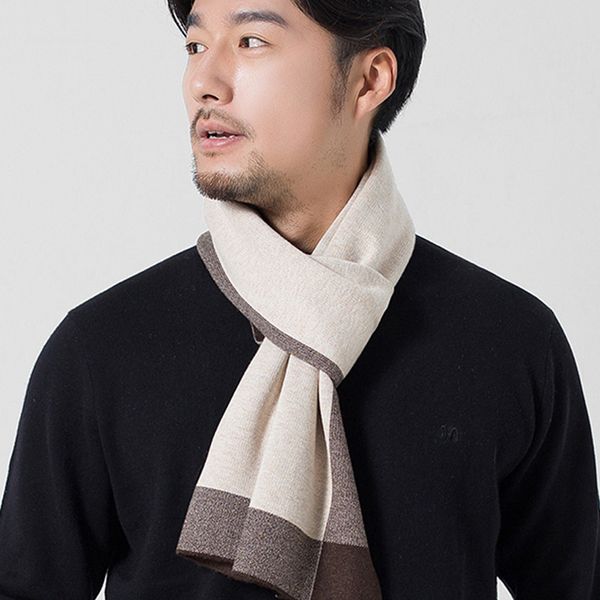 Winter Men Scarf Wool Warps Soft Shawls And Wraps Japanese Korean