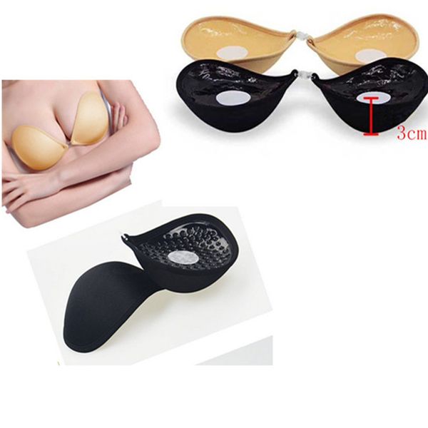 

woman bra 3cm thickened invisible bra women push up bras for wedding dress bikini feminino front buckle lingerie, Red;black