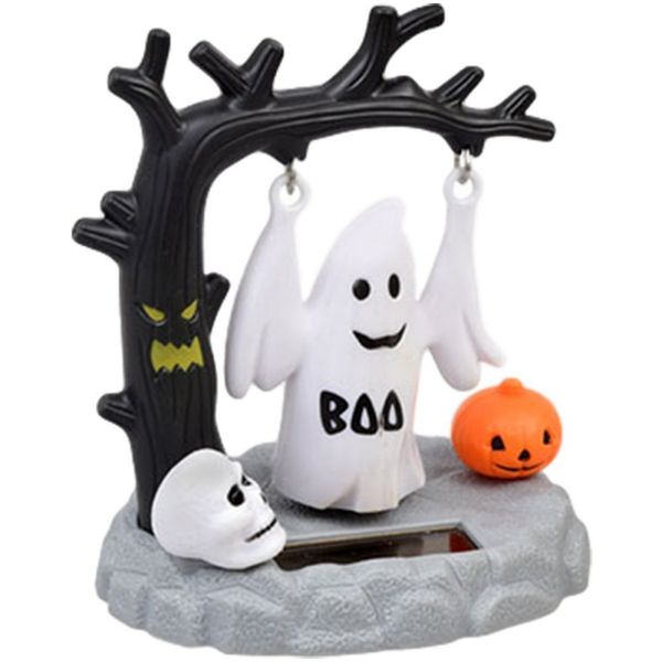 

halloween funny ghost doll solar power swinging car interior dashboard ornament gift interior accessories