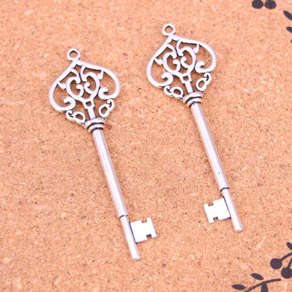 34pcs подклинание винтажное скелетное ключ для старинных серебряных подвески, изготовленные на тибетских украшениях ручной работы ручной работы 69 мм
