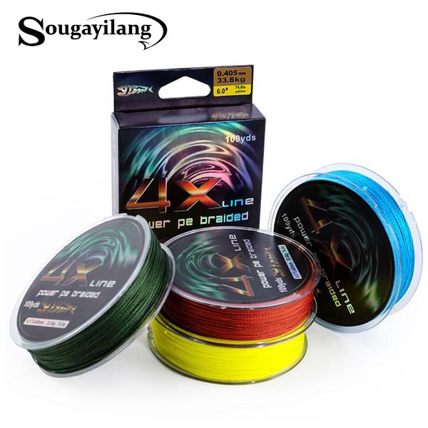 

sougayilang fishing line 100m/109yds braided fishing lines 4-strands pe spinning reel braided line