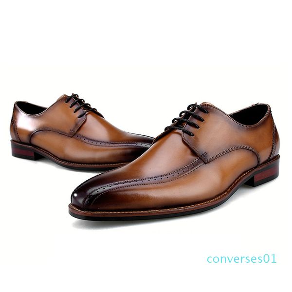 

breathable black / brown oxfords social shoes business shoes genuine leather mens wedding dress shoes co1