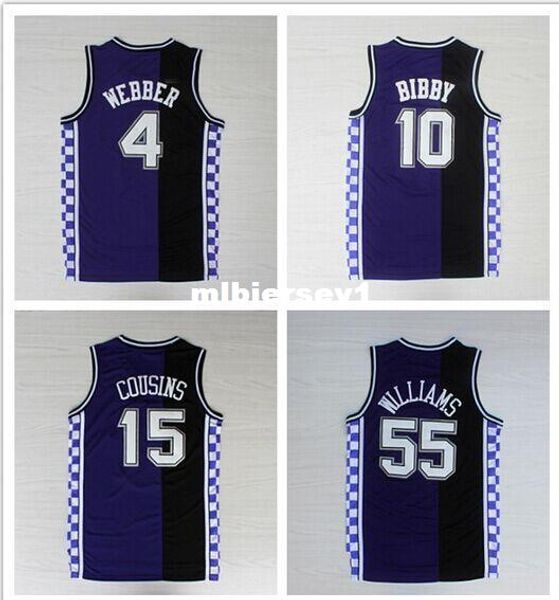 

new men's #10 mike bibby jersey #55 williams jersey #chris webber jersey retro basketball jerseys shorts pants ncaa college, Black;blue