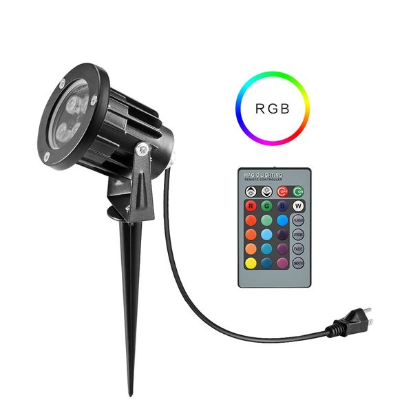 

rgb 8w led landscape lights waterproof ip65 led garden lighting outdoor lawn lamp for outdoor yard 85-265v with plug remote