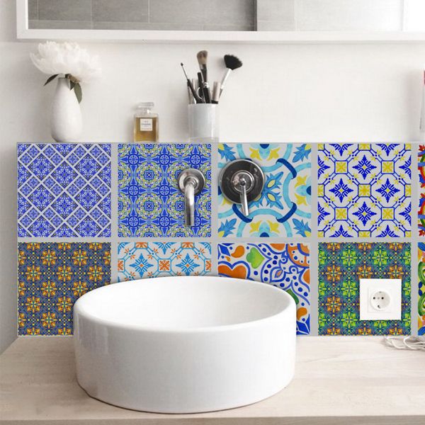 Subsídios estilo brilhante de cristal rígido Subsídios cozinha azulejo WC Defesa Esgoto decoração da parede imagens no Jogo Box Sj003