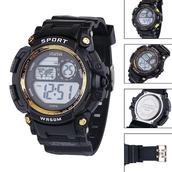 

kids boys girls digital multi function sports wrist watch children student electronic waterproof outdoor watches, Blue