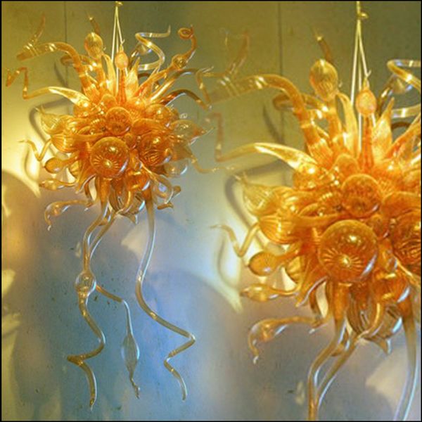 

chihuly style mouth blown glass chandelier lightings flower designed blown glass chain pendant lamps for foyer decor